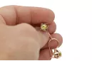Винтидж бижута Обеци Жълт перидот Оригинално ретро 14k розово злато vec142r